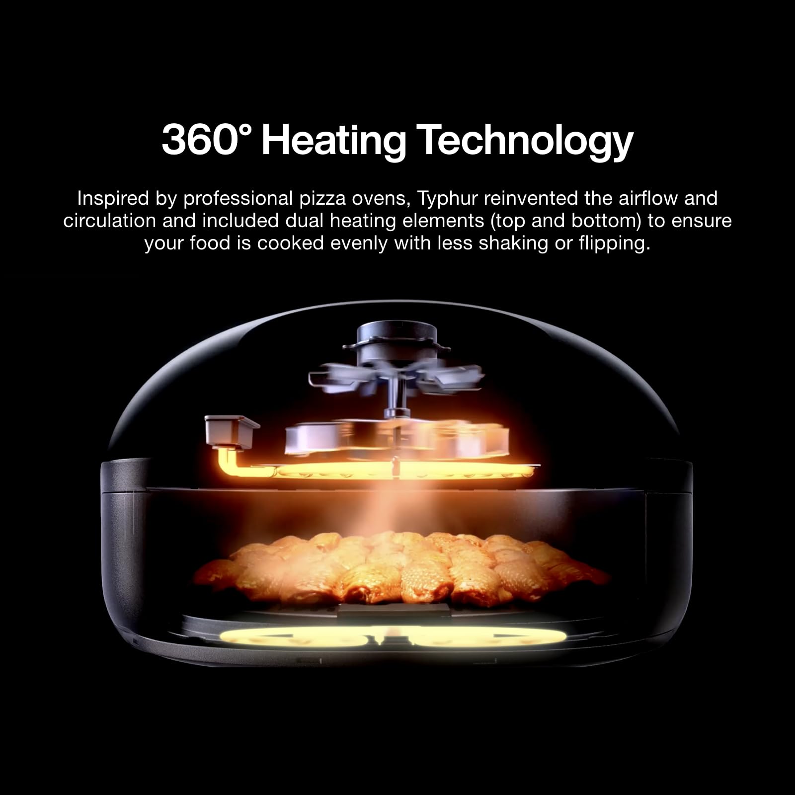 Typhur Dome 2 Air Fryer: smart air fryer with dual heating, self-cleaning, fits pizza, quiet and efficient.